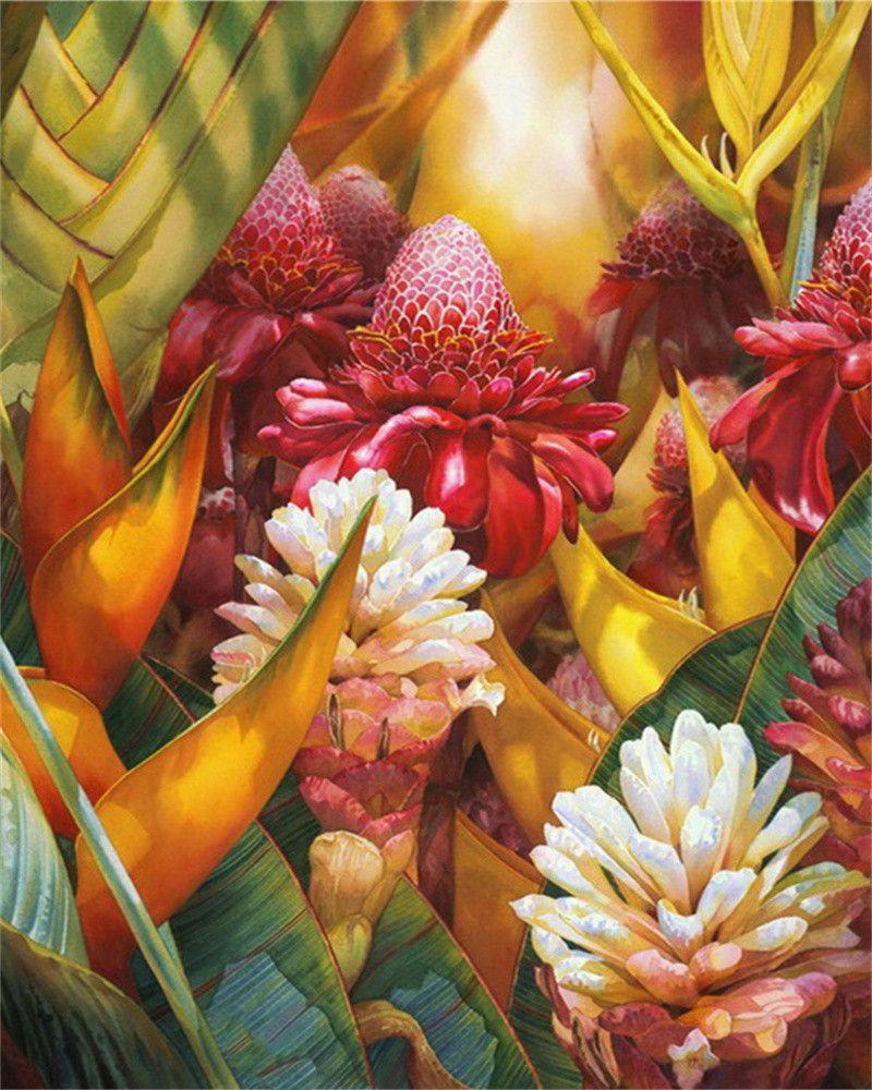 RUOPOTY Painting By Numbers Vase Hand Painted Pictures By Number Flower On Canvas Home Decoration DIY Gift Wall Art