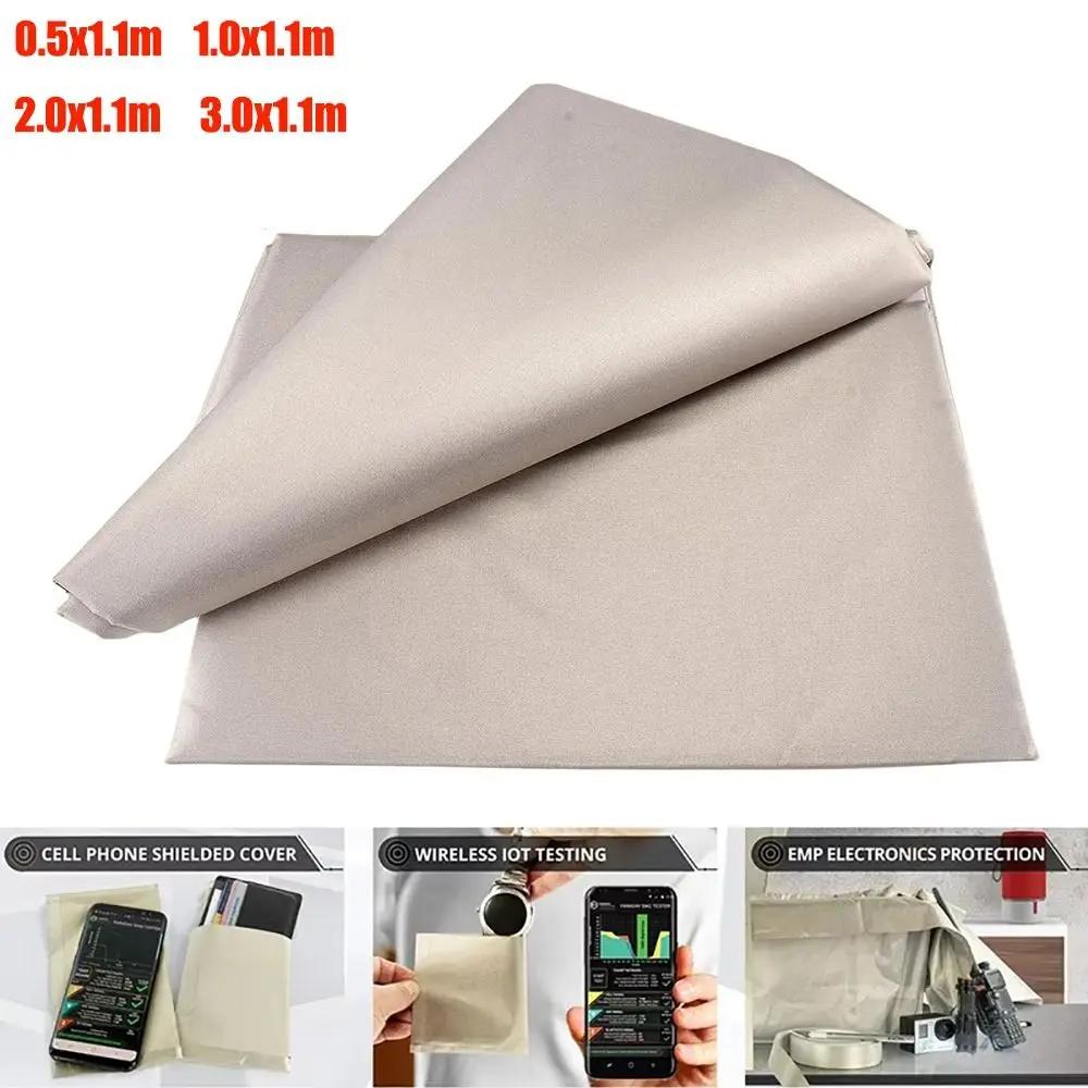 Conductive Nickel Copper Faraday Fabric Polyester Material Silver WiFi/RF Anti-Radiation Cloth Anti Signal Interfer Cloth