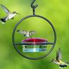 Hummingbird Feeder, Beautiful Hanging Bird Feeder with Circular Metal Frame and Metal Bottle. Hummingbird Feeder
