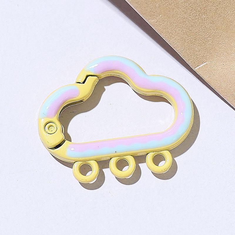 Colorful Cloud Spring Buckle Pendant Keyring - DIY Jewelry Accessory