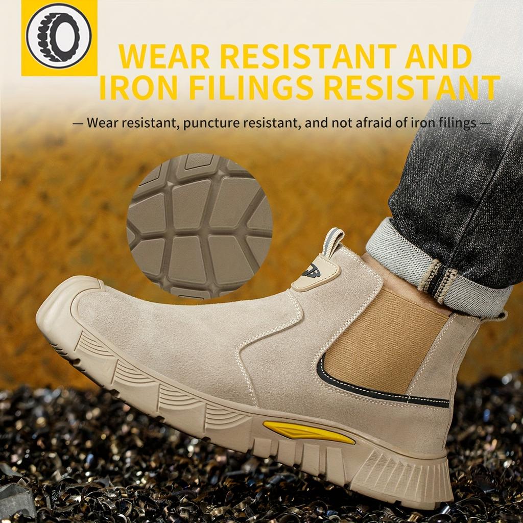 Steel Toe Anti-smash Anti-stabbing Wear-resistant Shoes Fireproof Flower Welder Men's Non-slip Boots Work Safety Shoes
