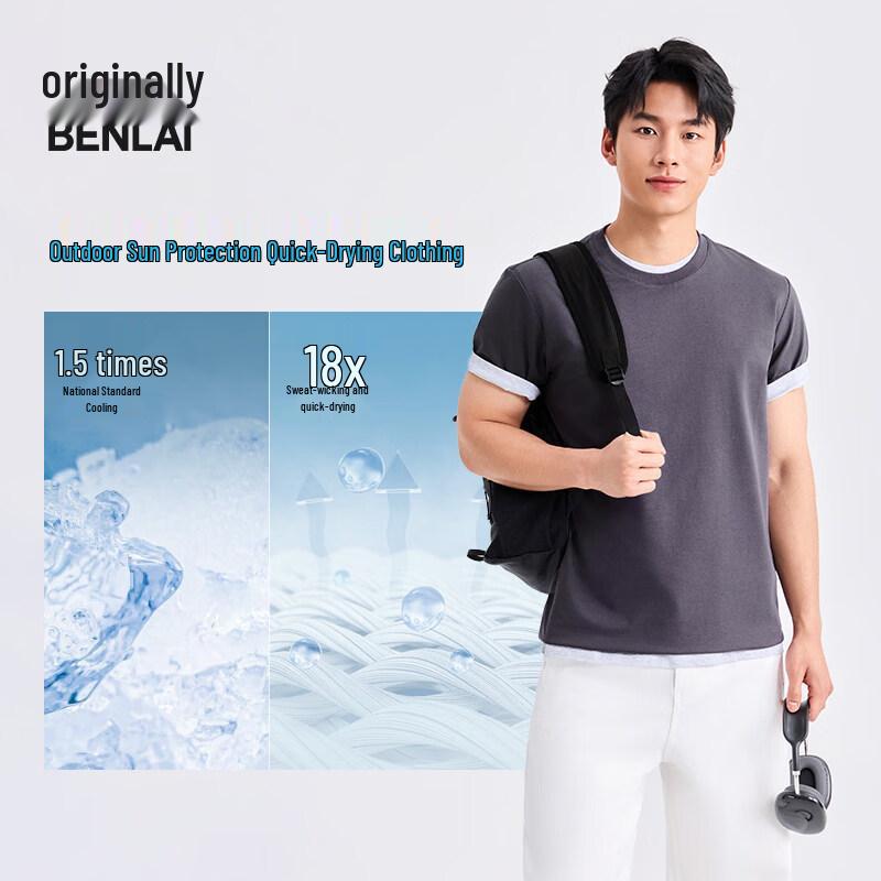 

Benlai Men s Cooling Quick-Dry Sun Protection T-Shirt 2XL