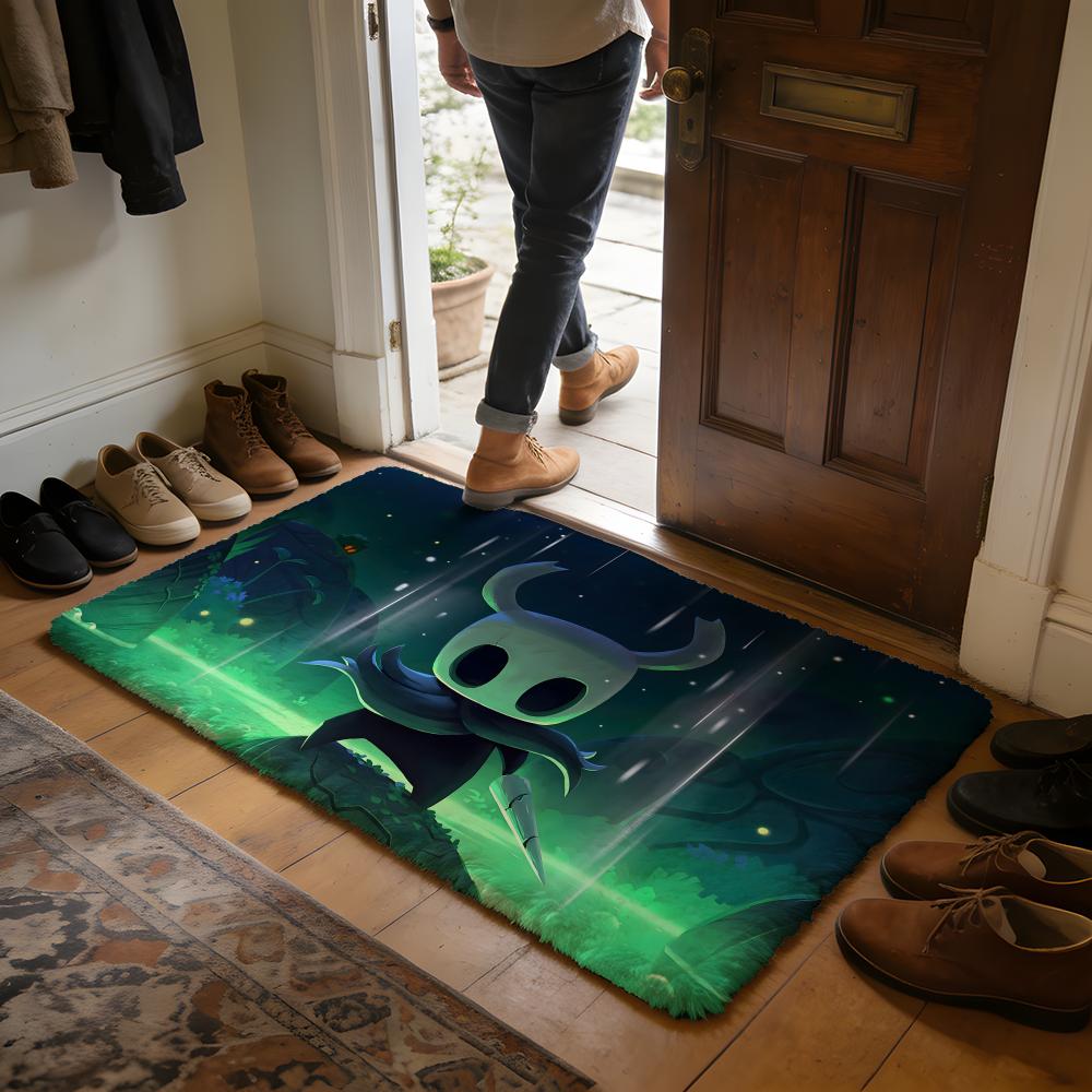 HHollow KKnight Anime Floor Mat Soft Flannel Absorbent Mat Non-Slip Rug Home Bedroom Bathroom