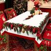 Christmas Tablecloth Snowman Reindeer Holiday Dining Table Cover Dustproof Festive Xmas Party Home Decoration