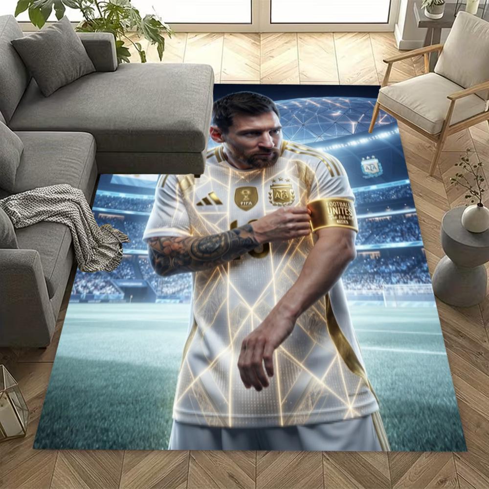 Lionel Messi World Cup Champion Floor Mat Suitable For Kitchen Dining Room Playrooms Hallway Antislip Carpet Office Home Decor Wedding Party Gift