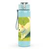1PC White Kitten Green Background 750ml Color Plastic Sports Water Bottle Leakproof Flip Straw Lid For Sports Office Home Use