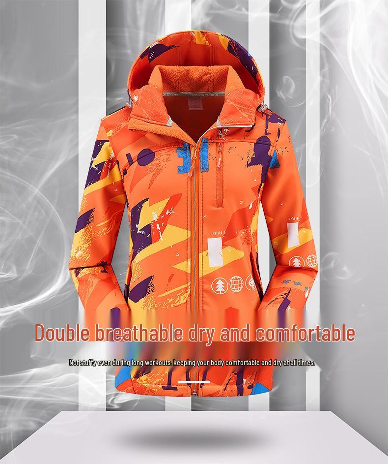 Jaqueta Softshell Camuflada Unissex: Fleece, À Prova de Vento, Impermeável, Com Capuz, Tamanho Grande Roupa para Montanhismo ao Ar Livre