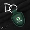 For Skoda Octavia Kodiaq Fabia Vrs Superb Karoq Yeti Rapid Accessories Car Shield Leather Keychain Key Ring Pendant Holder Gift xknz73