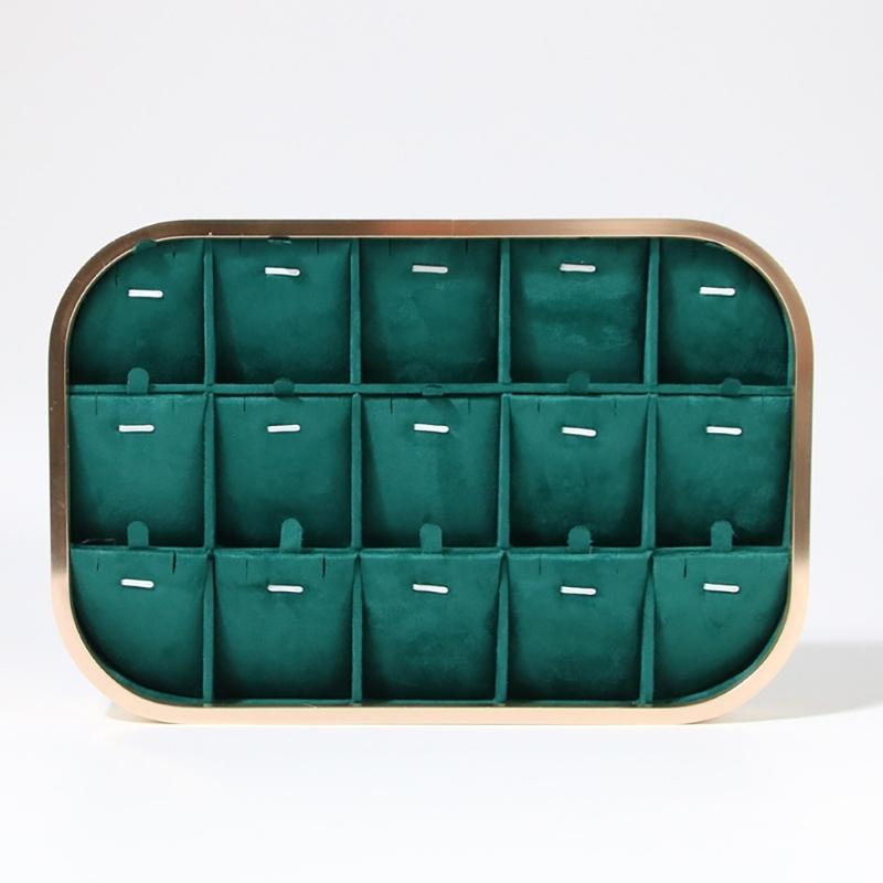 Elegant Velvets Jewelry Storage Tray Pendant Holder Elegant Jewelry Box Stackable Display Showcase Plate for Necklace