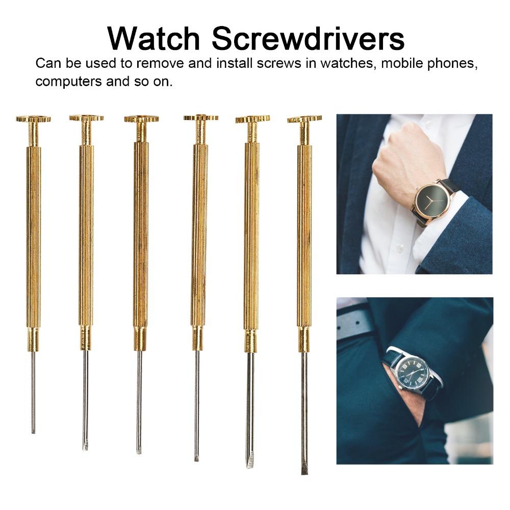 Copper Material Slot Watch Screwdrivers Set Slotted 0.8-1.8mm Watch Repair Screwdriver Set Watch Screwdriver Jewelry Repair