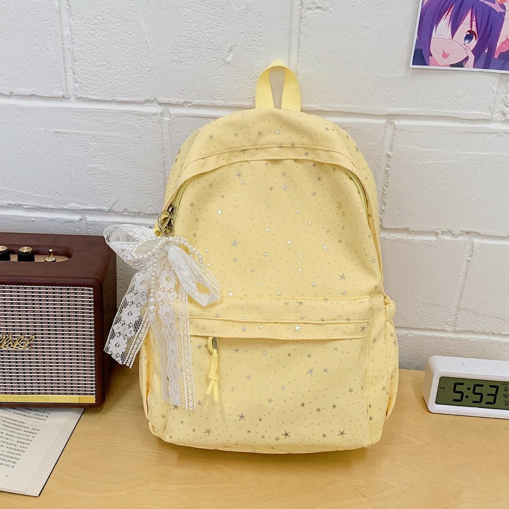 Schoolbag Star Schoolbag Female Cute High School Student Lightweight Ins Wind Backpack Simple Middle School Student Travel Small Backpack