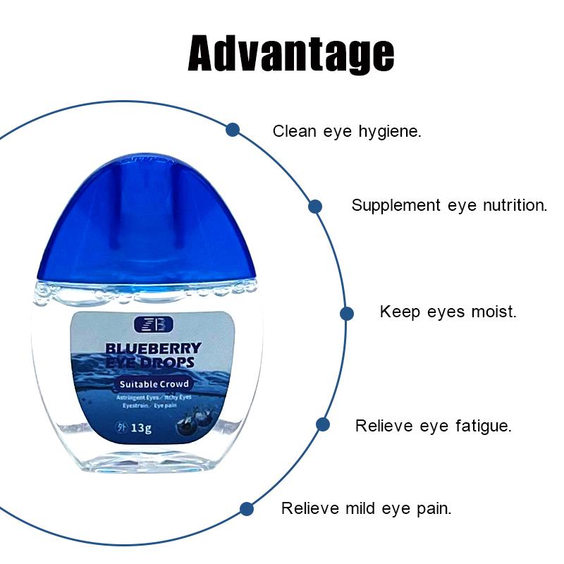ZB Anti Fatigue Eye Drops Blueberry Cold Compress Gel Dry Care Cleaning Moisturizing 15ML