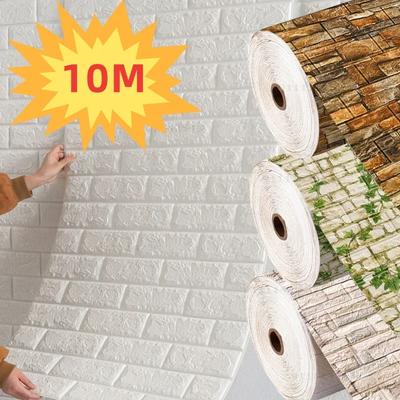 70cmx10m Selbstklebende Tapetendekoration Antike Schaumstoffziegeltapete Wohnzimmer Schlafzimmer Wasserdichter 3D-Wandaufkleber