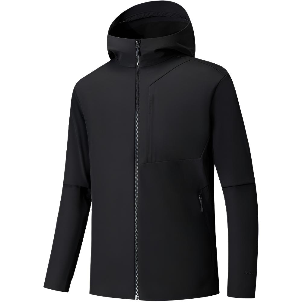 Anta Champion Outdoor Hiking Collection, Hooded Casual Zippers Solid Color Thickened And Fleece Lined Thermal 152540612-3 4XL