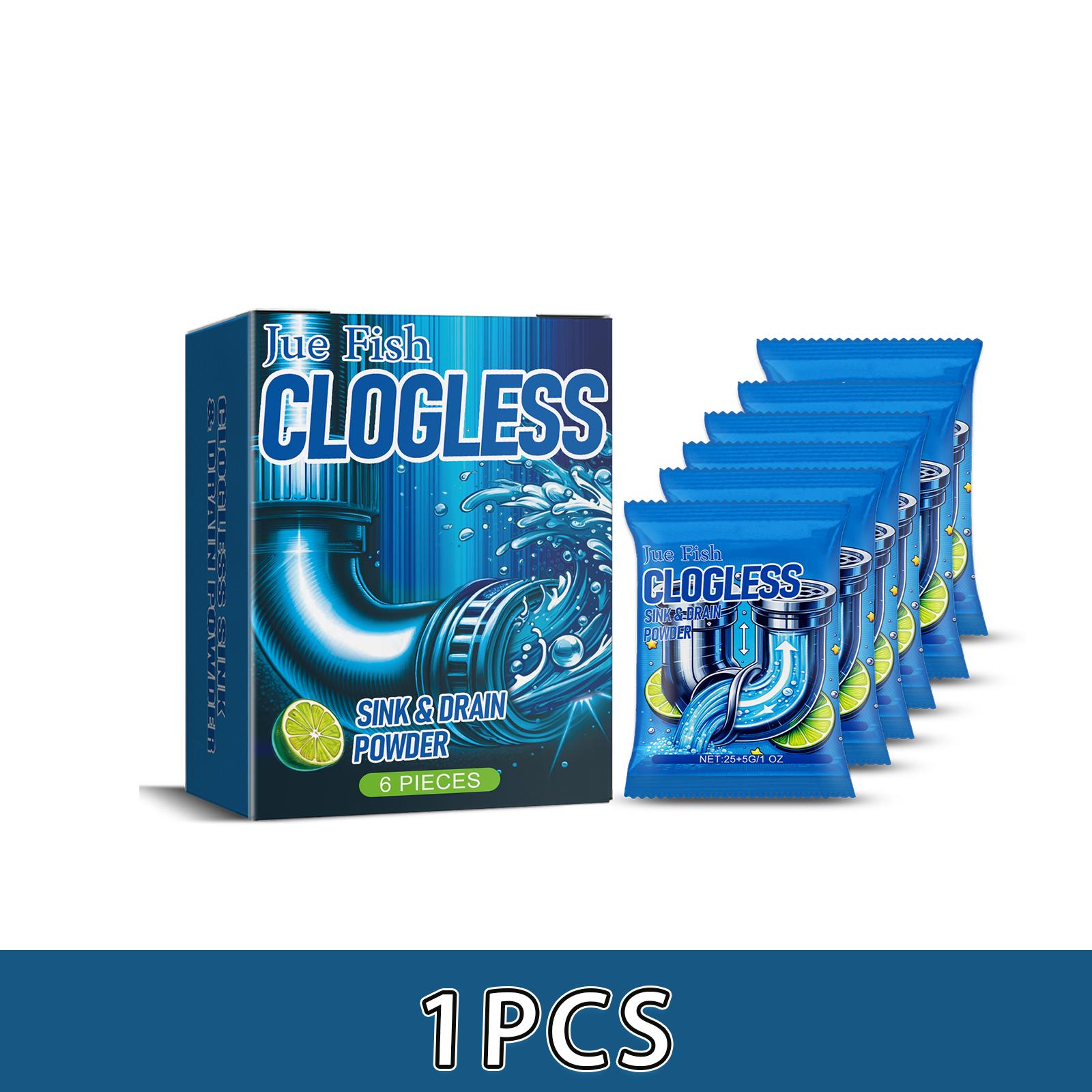 

6PCS Drain Unblocking Powder Sink Deodoriser Pipe Cleaner Toilet Unblocking Powder Powerful Drain Unblocking Powder 1box (6pcs)