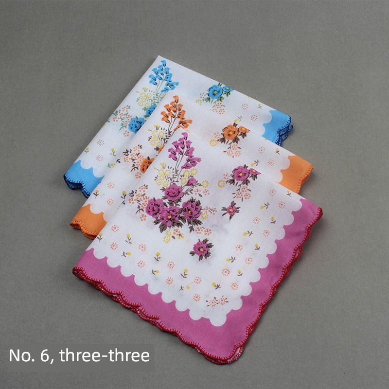 

Scallop Cotton Vintage Sweat-Absorbent Refreshing Floral Handkerchief No. 6 Style 3