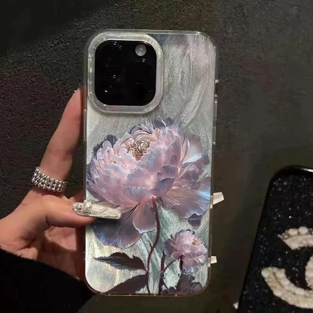 

Розовый Пион Лотос Чехол для телефонаДля iphone 17 16 15 14 13 12 11 Pro Promax Plus Ударопрочный Посеребренный Чехол Защита от падений For iPhone11