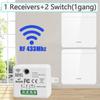 1/2/3 Gang Wireless Wall Switch RF 433Mhz Interruptor Light Switch Remote Control 86 10A 110V 220V Receiver for Lamp LED Fan