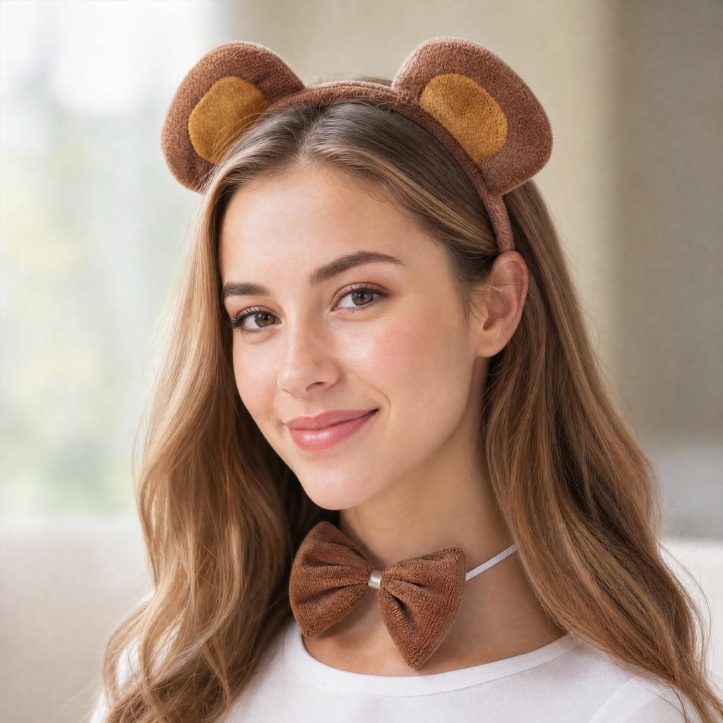 Girls Costume Set with Headband Tie Tail and Skirt for Halloween Party