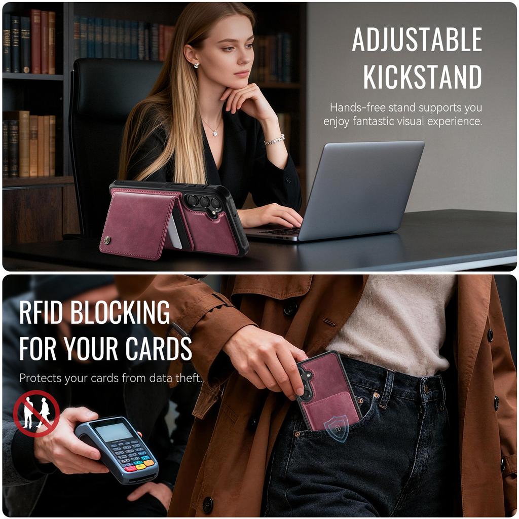 Für Samsung Galaxy A17 5G/Galaxy A17 4G Magnetische Hülle CASEME ME80 Serie Leder PC TPU Handyhülle mit Abnehmbarem Portemonnaie