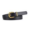 Slub Gold Buckle PU Firming PU Belt Slim Windbreaker Jeans Outer Waist Belt