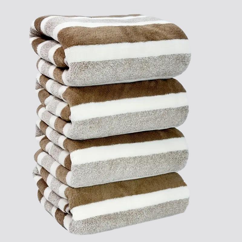 4-Piece Striped Bath Towel Set - Ultra-Absorbent, Quick-Drying light and thin Super Soft, Skin-Friendly