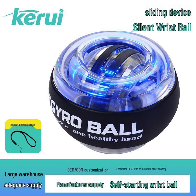 Luminous Fitness Gyroscope: Wrist & Arm Muscle Training Power Ball - Dazzling Platinum Grip