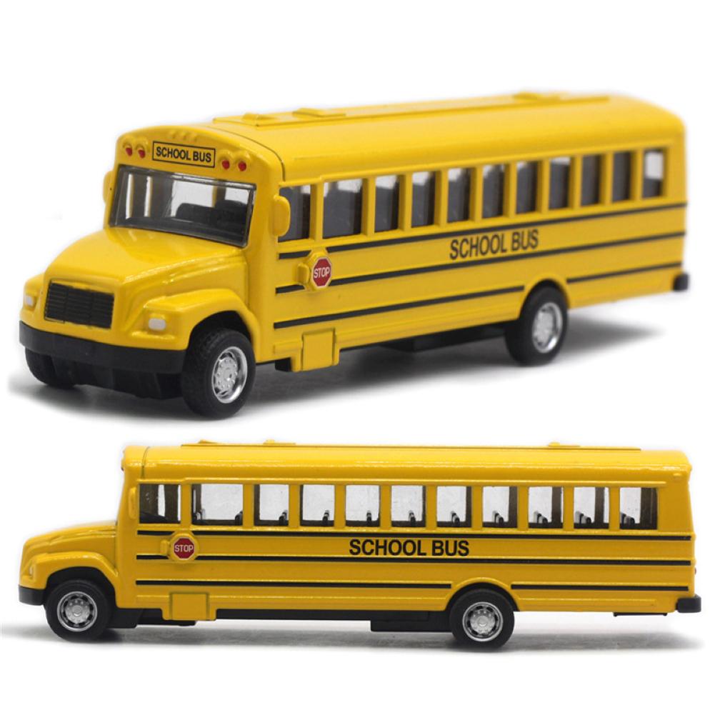 Alloy Vehicle Back Pull Toy School Model Gift