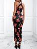 One-Shoulder Summer Bodycon Dress with High Slit Print