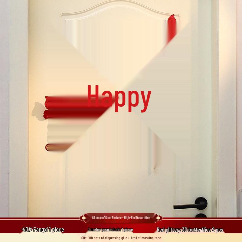 Wedding Room Door Decoration Set: Elegant Bride's Bedroom with Joy Character Crepe Flowers