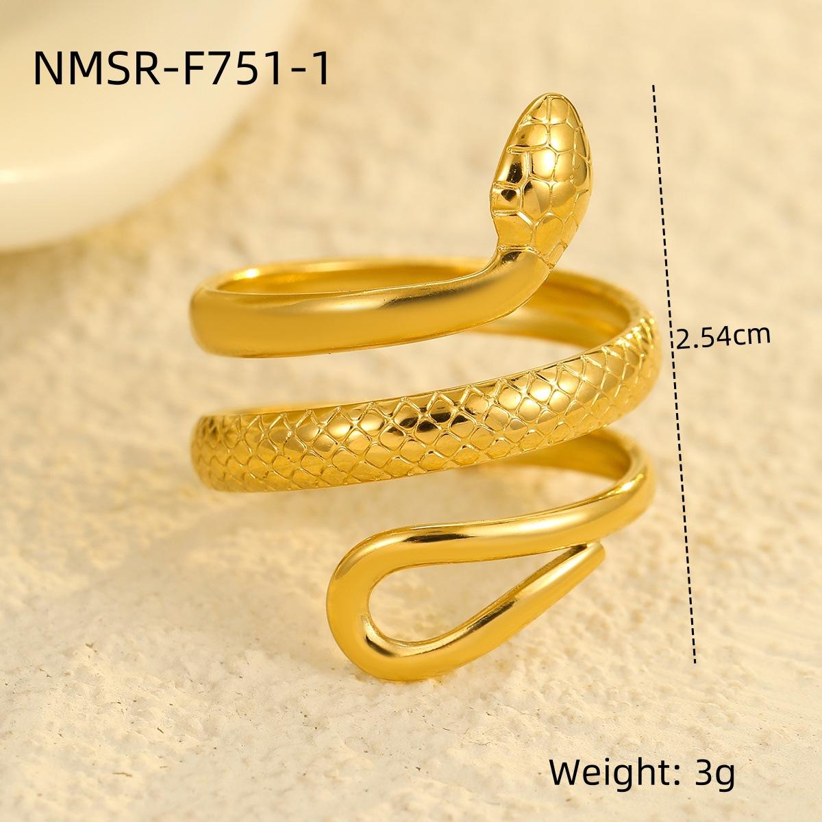 GEMCHIC Women s 18K Gold Plated Stainless Steel Serpent Ring - Fashion Snake Shape Band, Tarnish Free, Vitamin C Coated, Trendy Jewelry