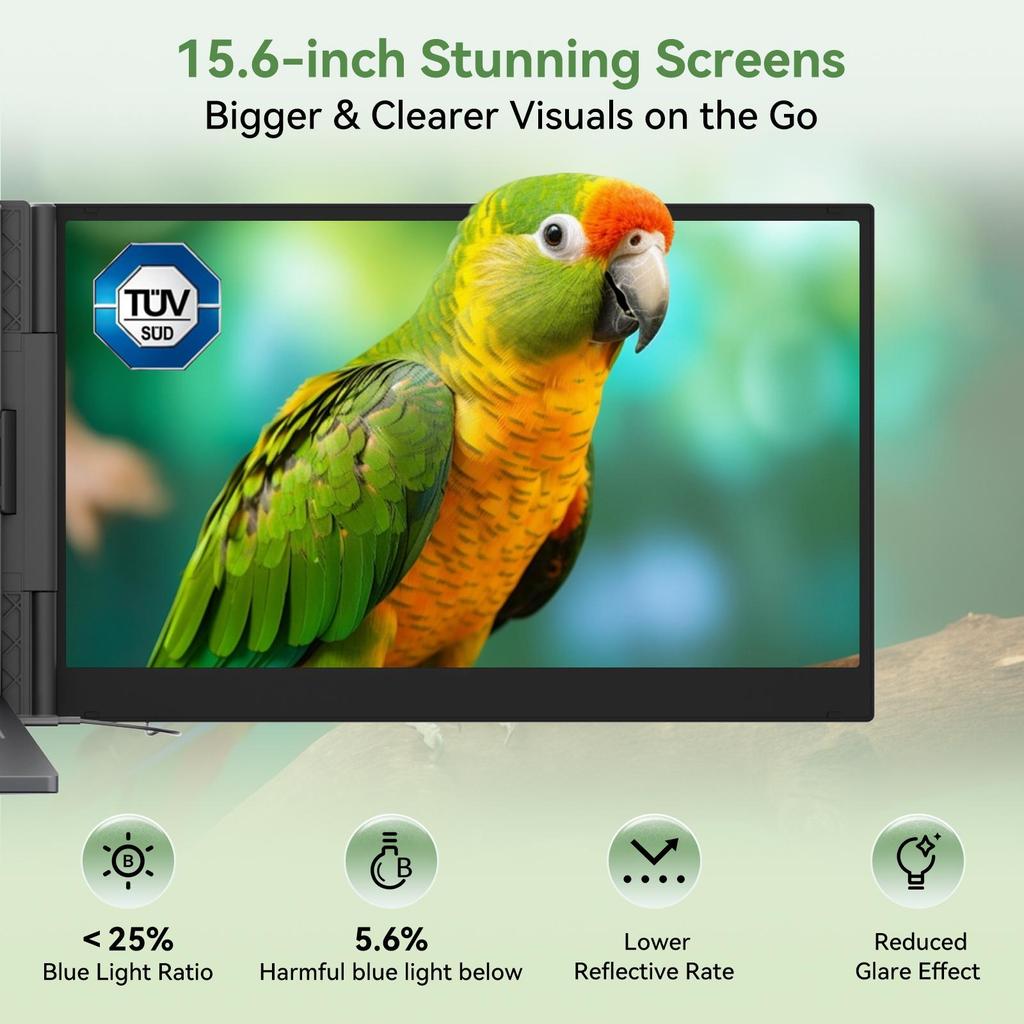 Blackview DCM8 Pro 15.6" Dual Portable Monitor Ultra-Thin 4.6mm, 1.2kg, TÜV Low Blue Light