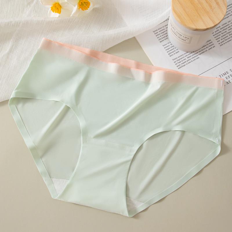 Seamless Ice Silk Breathable Women's Underwear - Anti-Exposure Thin Briefs