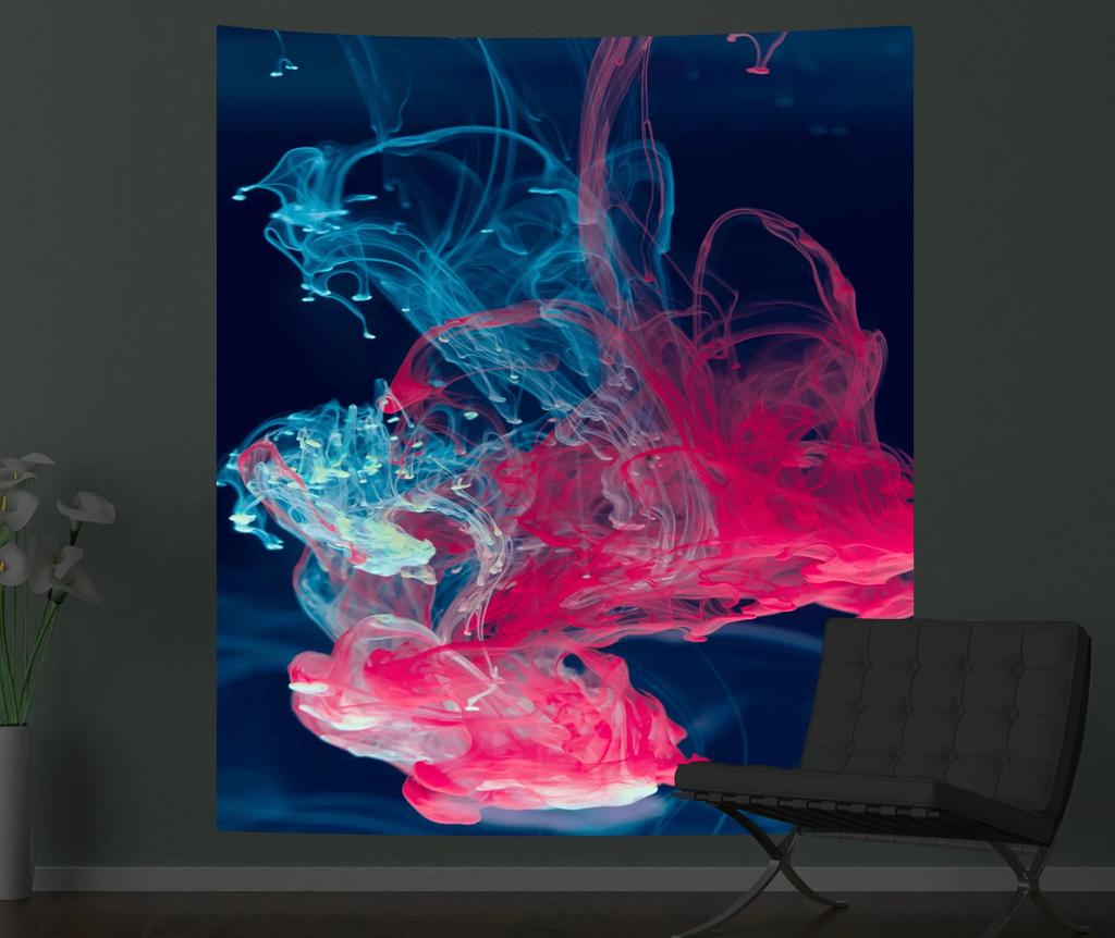 Black Light Tapestry Wall Hanging UV Reactive Psychedelic Jellyfish Hippie  for Bedroom Dorm Independent Room Decoration