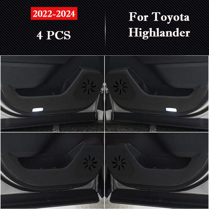 

For Toyota Highlander 2015-2026 Car Door Anti-kick Pad Leather Interior Protection Anti-dirty Sticker Mat Auto Decor Accessories