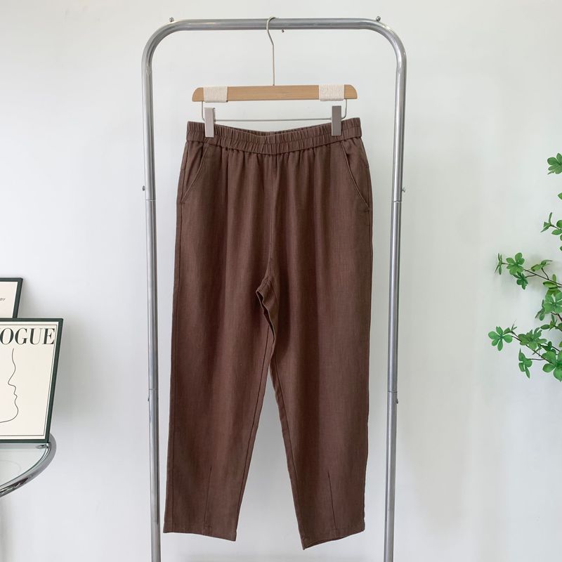 100% Ramie Casual Pants Women's Pants New Arrival Spring & Fall Baggy Pants Loose Slim Looking Summer Women's Pants Cotton Linen Pants