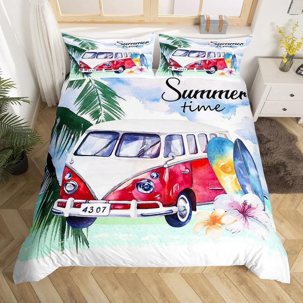 Rustikales Bauernhaus Camper Bettbezug King für Junge Mädchen Blume Happy Camping Bettwäscheset Weltraum Stern Glitzer Galaxie Bettdeckenbezug