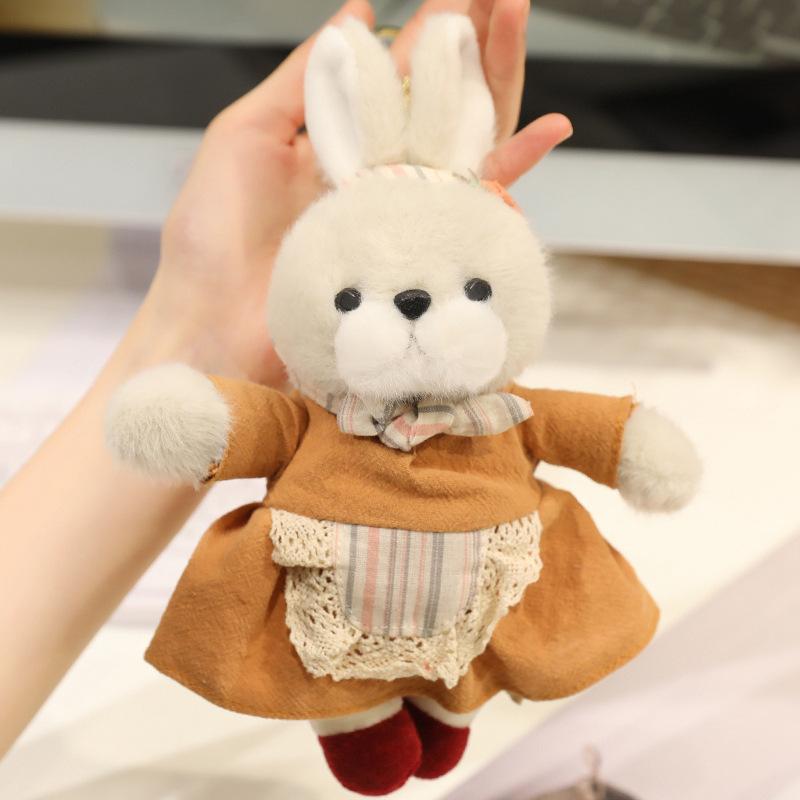 Cute Cute Long-Eared Rabbit Pendant Plush Toy Doll Bunny Doll Girl Bag Keychain Pendant