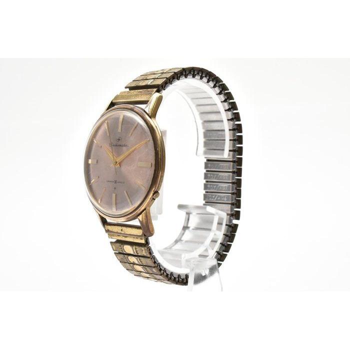 Used SEIKO Seikomatic J14074DE Automatic Pink Peach Dial Gold Stainless Steel Telescopic Bracelet Vintage Retro Antique 60s 1960's Men's Watch