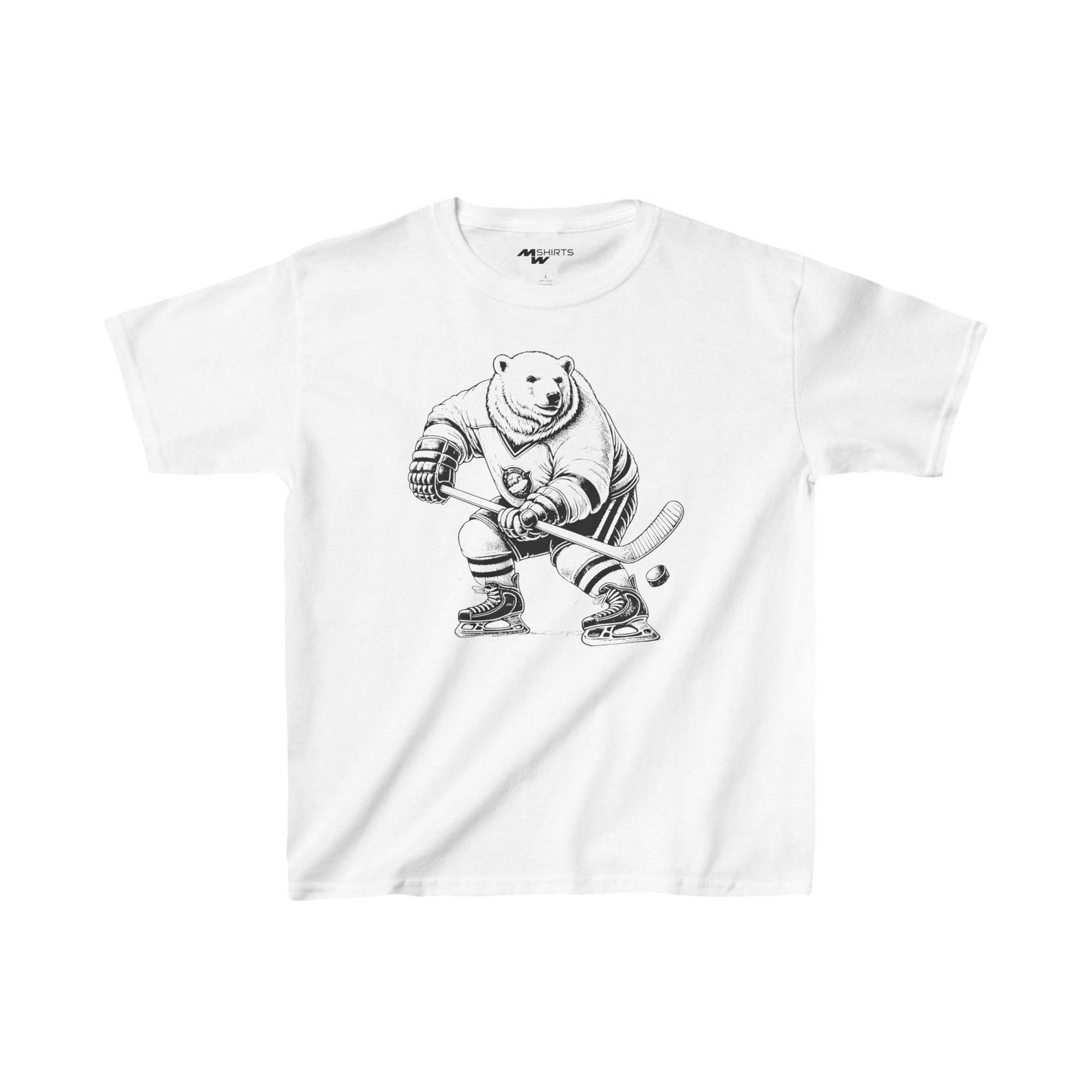 Kids Polar Bear Hockey Tee: Vintage Graphic Children s T-Shirt 4XL