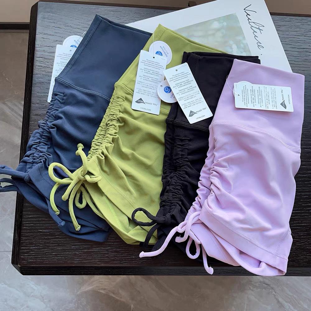 Шорты для йоги и велоспорта NUF Lycra Nude Feel со сборками - Дизайн без эффекта верблюжьей лапки