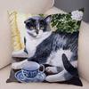 Pet cartoon animal pillowcase sofa home car  cute watercolor cat cushion cover decoration