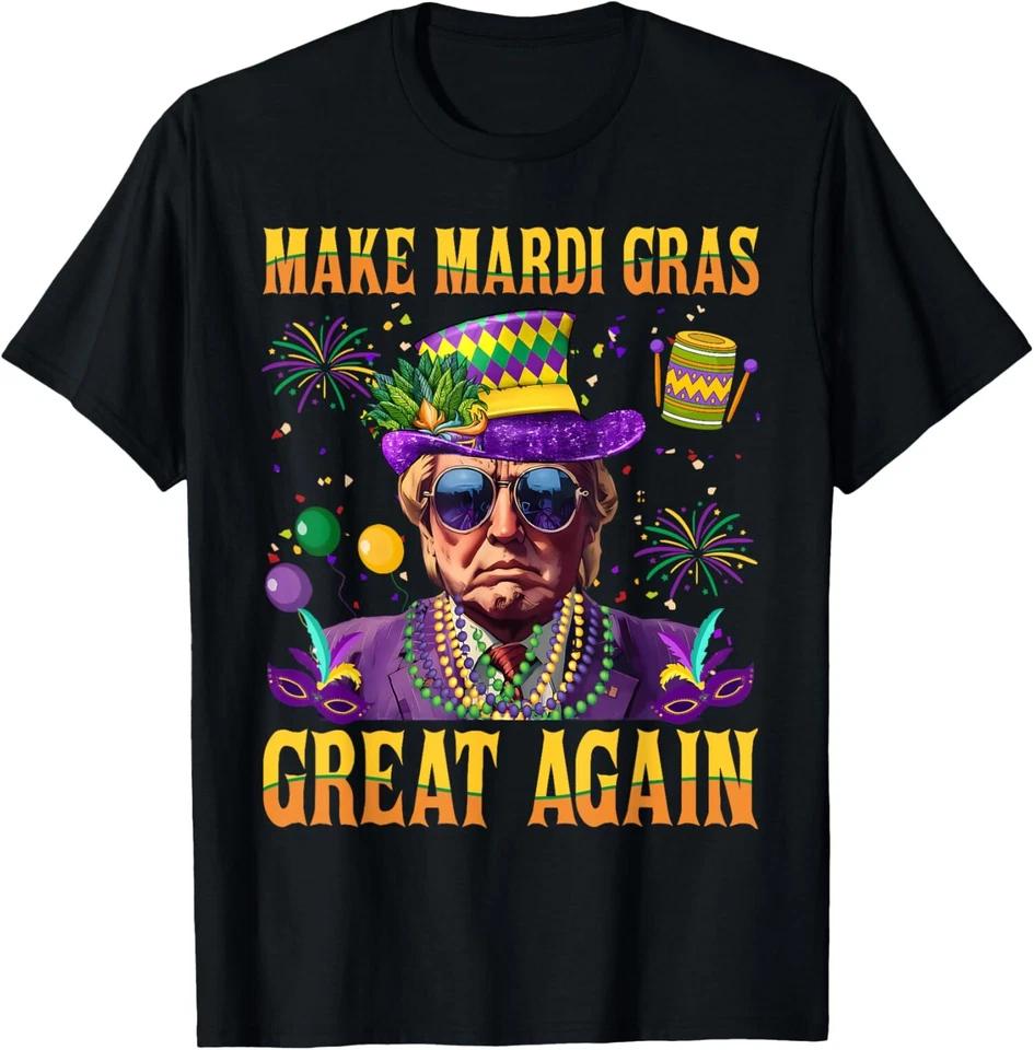Funny Mardi Gras Donald Trump Mardi Gras American T-Shirt 4XL