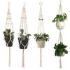 Handmade Bohemian Hanging Basket: Hemp Rope Net for Green Plants (37-72)
