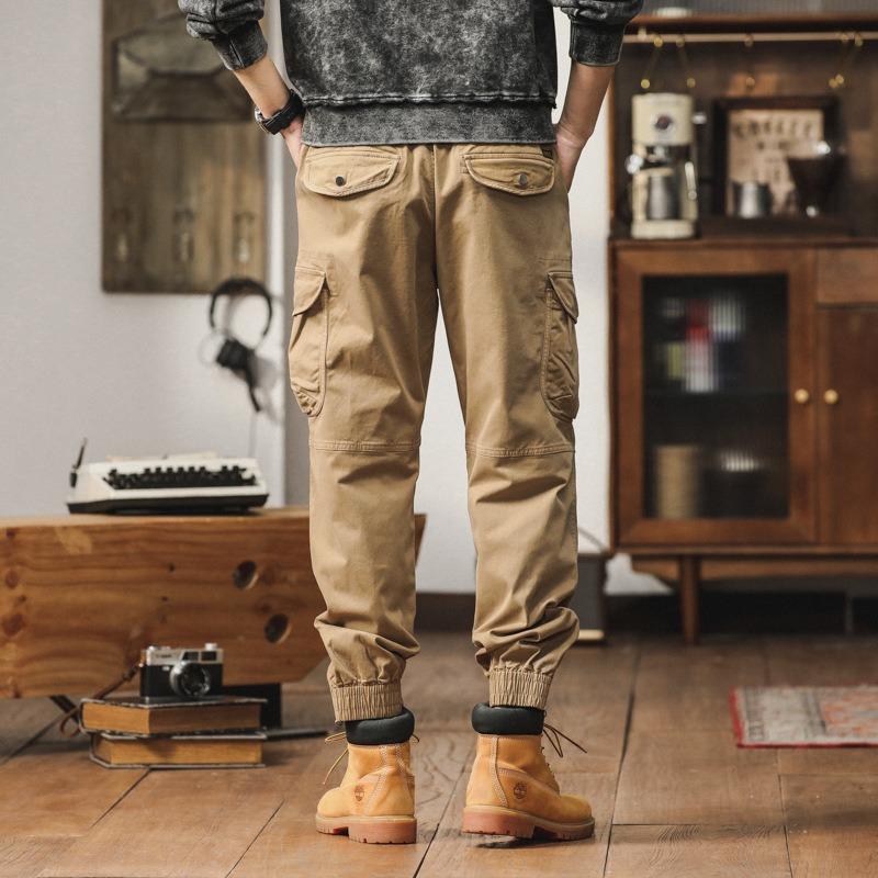 Men's Overalls Casual Leggings Loose Retro Multi-pocket Trousers Trendy Brand Men's Pants High Sense