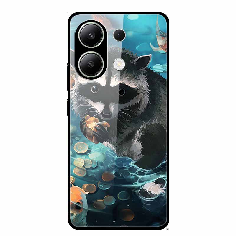 Glass Back Cover For Xiaomi Redmi Note 13 Case Note13 Pro Coque Hard Tempered Glass Case For Redmi Note 13 Pro Case Soft Bumper