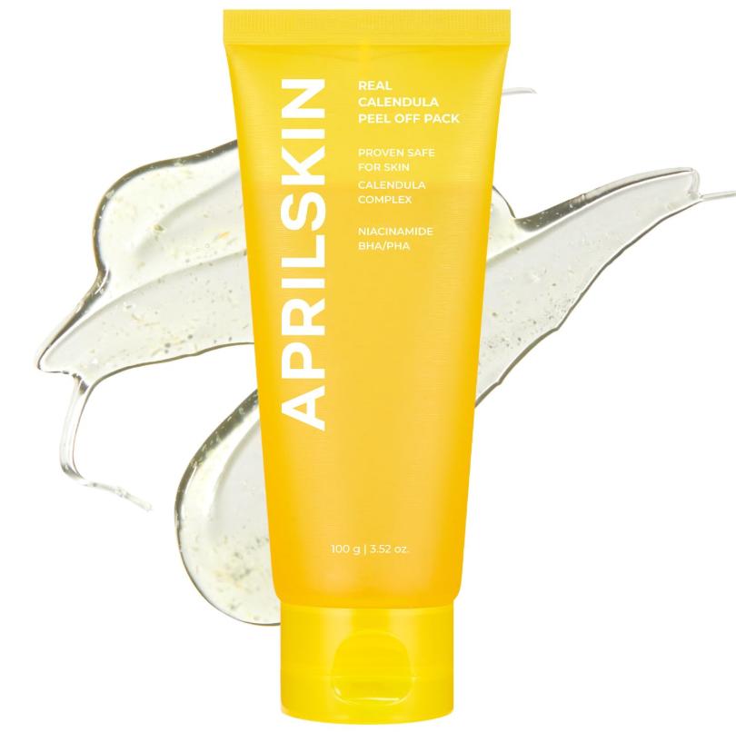 Aprilskin Calendula Peel-Off Pack 100g – Soothing & Pore Care (+Jelly Brush Gift)