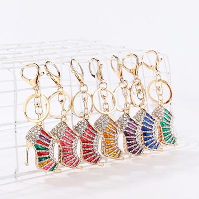 Llavero de Tacón Alto Yousheng con Hebilla Llavero Decorativo de Aleación Pedrería de Colores Portallaves de Coche Accesorios para Mochila