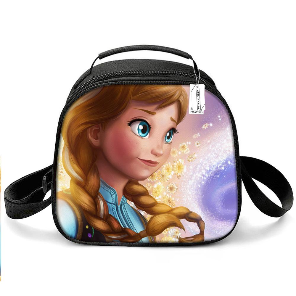 Princess Elsa Cartoon Cute Lightweight Small Meal Bag Elementary School Lunch Box Bento Bag Student Lunch Box