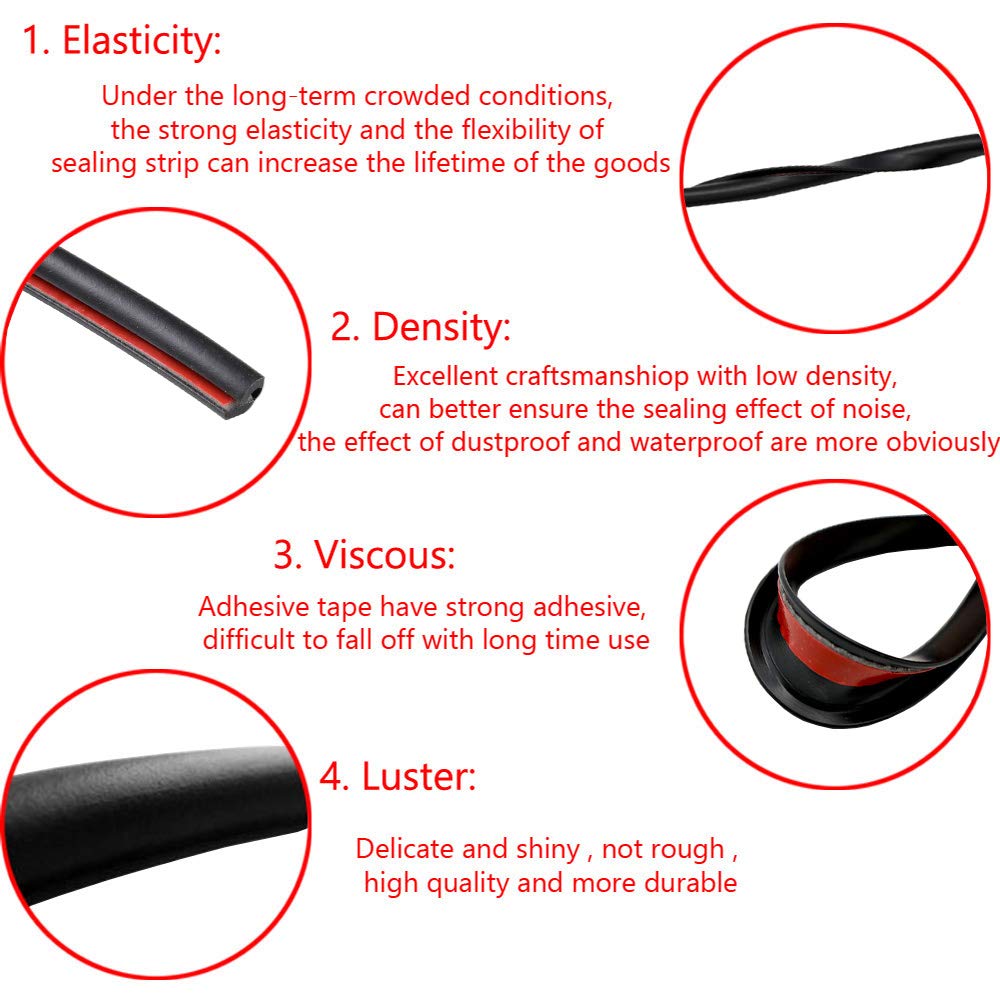 Car Door Anti Collision Strip U Type Universal Car Door Protection Edge Guards Trim Styling Moulding Strip Rubber Scratch Bumber
